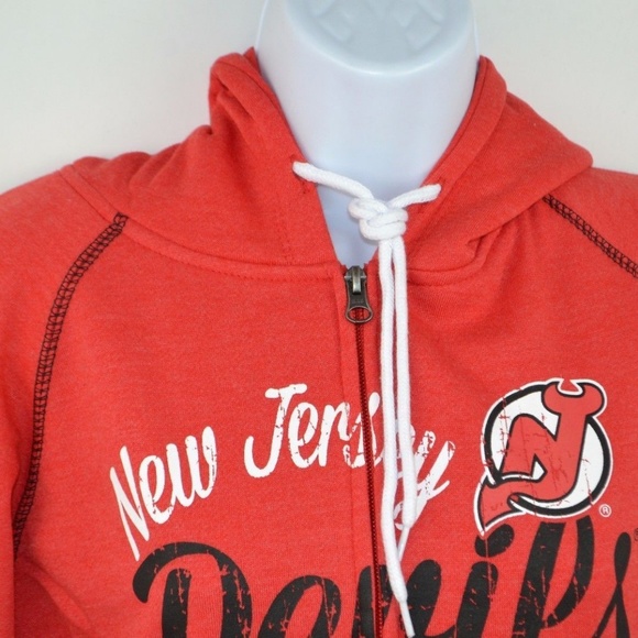 New Jersey Devils Fleece Jacket, Full Zip Hooded, NHL Hockey Small NWT - Picture 4 of 7